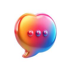 Fototapete - Gradient Message Bubble Shiny Communication Social Media Chat Icon Speech on transparent background