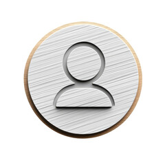 Poster - Wood Profile Round Icon Elegant Avatar Personal Account Symbol Graphic on transparent background