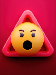 Poster - Browser Window Hijacked by Fake Alert Showing Shocked Emoji With Alarm Symbol, Indicating a Serious Security Warning Incident