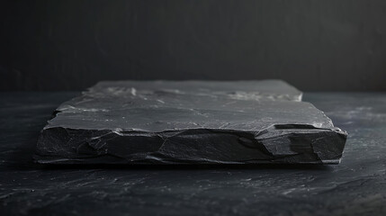 Poster - A dark gray slate stone provides a textured surface for product display and presentation