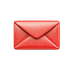 Fototapete - Red Envelope Icon Shiny Mail Communication Inbox Delivery Letter Contact on transparent background