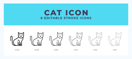 Aufkleber - Cat icon vector for web. And mobile app. Editable stroke outline icon.