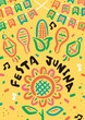 © Satoshi Kikyo - Festa Junina illustration poster.Colorful hand drawn style.