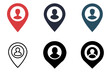 © Lutfor - Map Pin Profile Icon User Location Person Finder Address Book Symbol Set