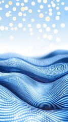 Poster - Abstract Water and Light: Capturing a tranquil interplay of light and water. Dappled bokeh descends upon gently undulating waves, evoking a sense of serenity, fluid movement and celestial beauty. 