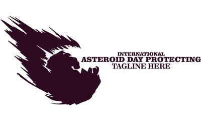 international asteroid day protecting vector illustration. illustration space, asteroids, planet ear