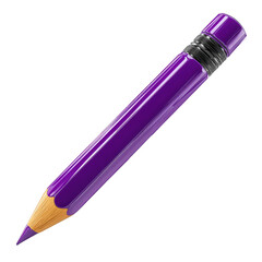 Poster - Vibrant purple pencil isolated on professional design element for creative projects and artistic applications perfect for branding and illustration needs on transparent background