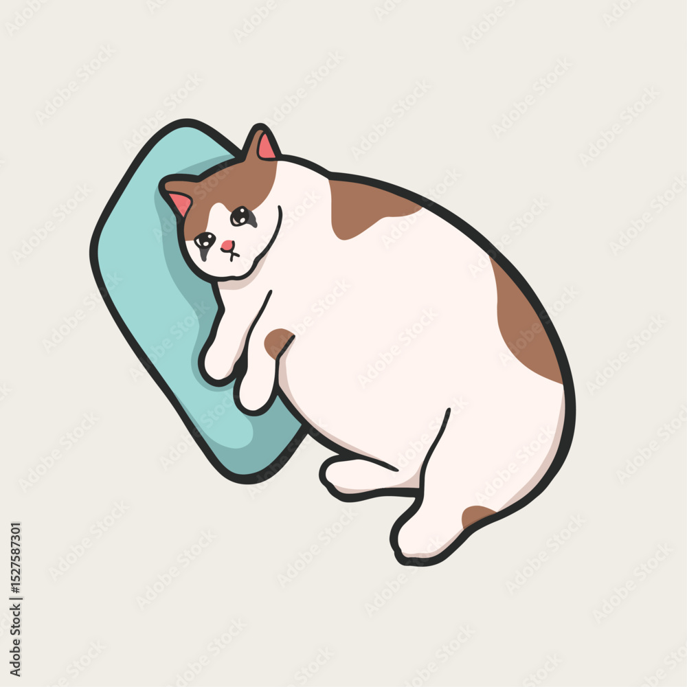 Mascara Cat Meme Sticker Vector Cute Illustration Stock Vector | Adobe ...