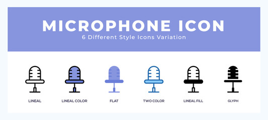 Fototapete - Microphone icons set. Different style of icons simple vector illustration.