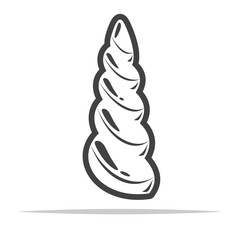 Wall Mural - unicorn horn outline icon transparent vector isolated