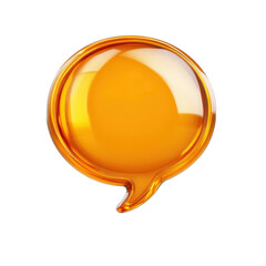 Leinwandbilder - Glossy gold speech bubble icon communication message dialogue chat concept on transparent background