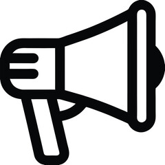 Fototapete - Megaphone Outline Icon Public Announcement and Notification Symbol for Marketing and Campaign