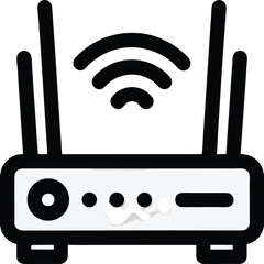 Fototapete - Wifi Router Outline Icon Wireless Internet and Network Connection Symbol