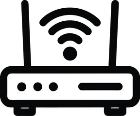 Fototapete - Wifi Router Line Icon Wireless Internet Connection and Network Symbol