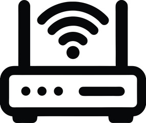 Fototapete - Wireless Router Line Icon Wifi Internet Connection and Network Symbol