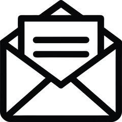 Fototapete - Envelope Message Line Icon Email Communication and Mail Symbol