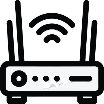 Wifi Router Outline Icon Wireless Internet and Network Connection Symbol