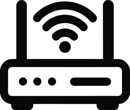 Wireless Router Line Icon Wifi Internet Connection and Network Symbol