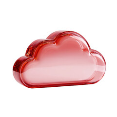 Aufkleber - Red glass cloud symbol digital technology abstract design illustration image graphic resource for website app interface modern clean minimalist style 3d on transparent background