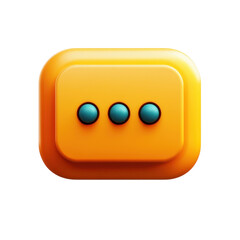 Leinwandbilder - Yellow box graphic three dots icon ellipsis symbol vector illustration on transparent background
