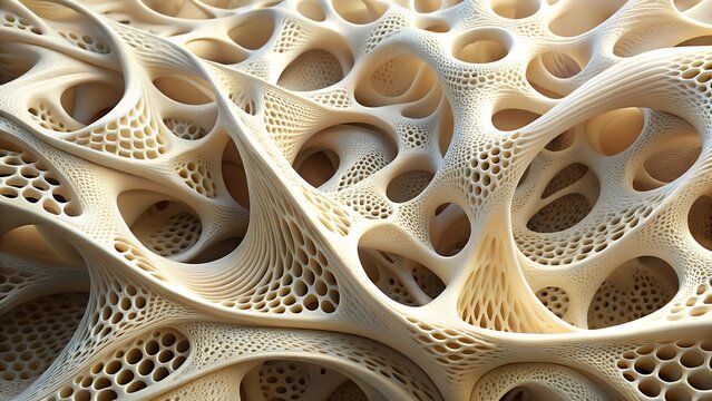 Intricate Organic Structure A Complex Network of Interconnected Cells and Porous Material