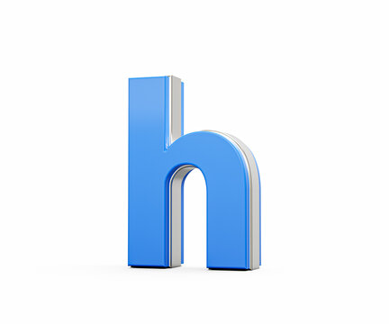 Blue Small Letter h Alphabet h Gleams With Its Sleek Modern Design With Sharp Edges 3D Illustration