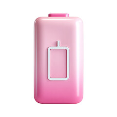 Aufkleber - Pink gradient battery icon 3d render modern minimalist design illustration for mobile app user interface energy power charge level indicator symbol art on transparent background