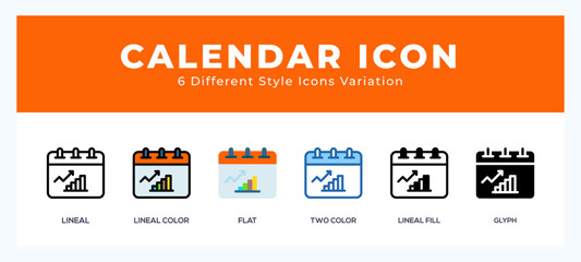 Fototapete - Calendar icon symbol. isolated. vector illustration with different styles