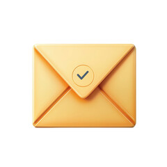 Leinwandbilder - Email Received Icon Golden Envelope Notification with Checkmark Message on transparent background