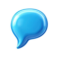 Leinwandbilder - Light Blue Glassy Speech Bubble Idea Concept Communication Message on transparent background