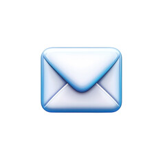 Leinwandbilder - Glossy Envelope Icon Communication Messaging Email and Notification Design on transparent background
