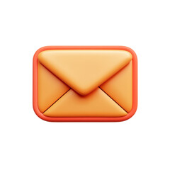 Leinwandbilder - Modern Mail Icon Communication Concept Graphic 3D Render Email Newsletter on transparent background