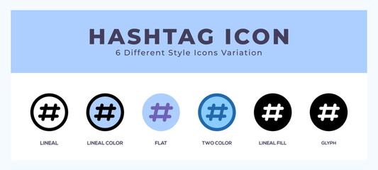 Aufkleber - Hashtag icon symbol. logo illustration with different styles