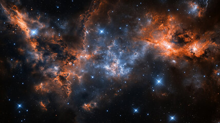 Captivating deep space view revealing nebulas stardust clusters and sparkling celestial lights