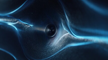 Poster - Abstract Blue Wave Design Background with Glowing Lines for Digital Projects and Technology Presentations