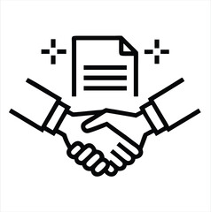 Poster - Handshake agreement icon document deal partnership