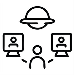 Poster - Global network connection two users online communication