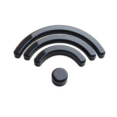 Poster - Glossy Dark Wi Fi Symbol Connection Icon Wireless Internet Connectivity on transparent background