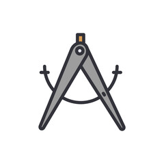 Poster - Minimalist Geometric Compass Illustration On Transparent Canvas Design
