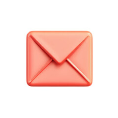 Leinwandbilder - Coral Email Icon Illustration Communication Envelope Graphic Message on transparent background