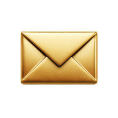 Leinwandbilder - Golden Email Icon Message Luxury Digital Correspondence Communication on transparent background