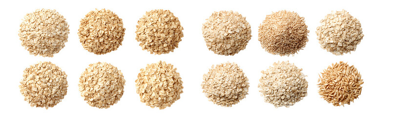 Poster - Various types of oats displayed in a collection. isolated on transparent background