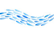 © mojebor - Watercolor illustration of a school of blue fish swimming against a transparent background