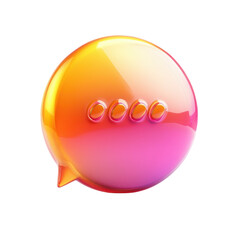 Aufkleber - Shiny 3D Icon Bubble Chat on Black Glossy Message Symbol with Notification on transparent background