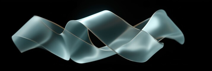 Poster - Abstract wave shape floating on black background