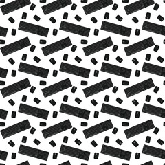 Poster - Seamless keyboard and mouse pattern. Computer accessory gaming equipment tech design
