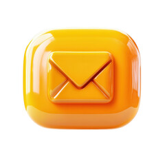 Aufkleber - Glossy Yellow Email Icon Communication Message Mailbox Envelope on transparent background
