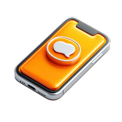 Aufkleber - Modern Smartphone with Speech Bubble Icon Notification Mobile Technology on transparent background