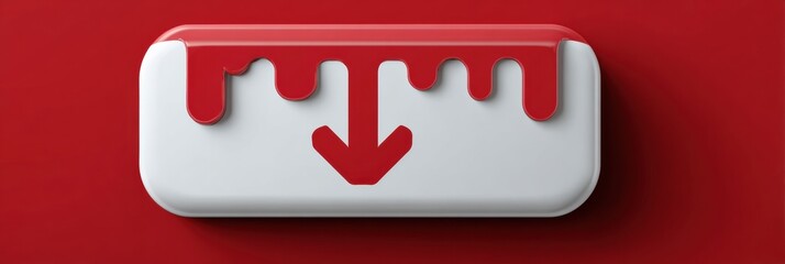 Aufkleber - Emergency Shutdown Icon Blending Into a Red Background With a Top Margin Devoid of Any Graphics for a Striking Visual Impact