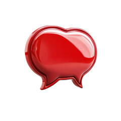 Aufkleber - Red Glossy Speech Bubble Icon Dialogue Symbol Communication Message on transparent background